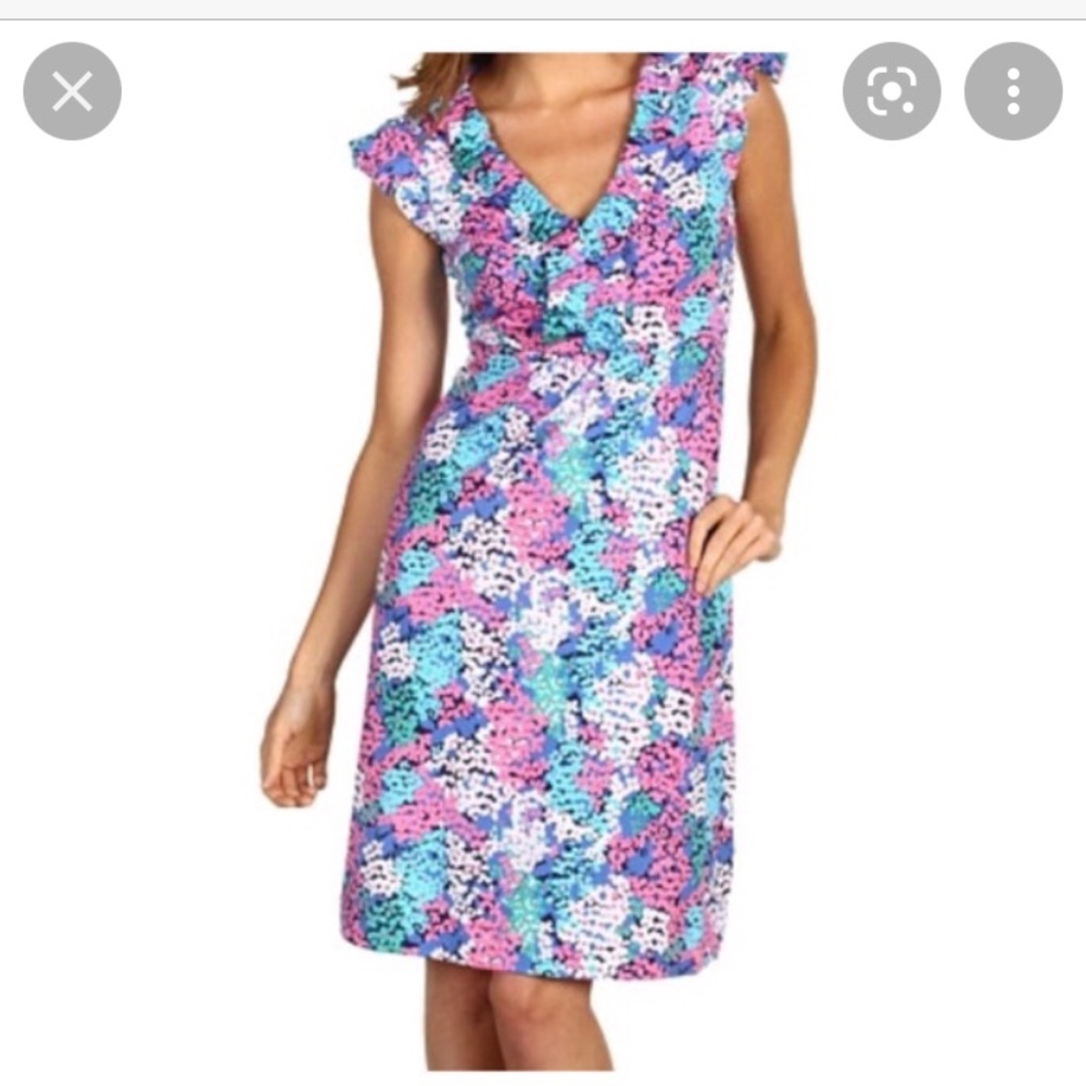 Lilly Pulitzer Jersey Silk Ruffle Sleeve Dress